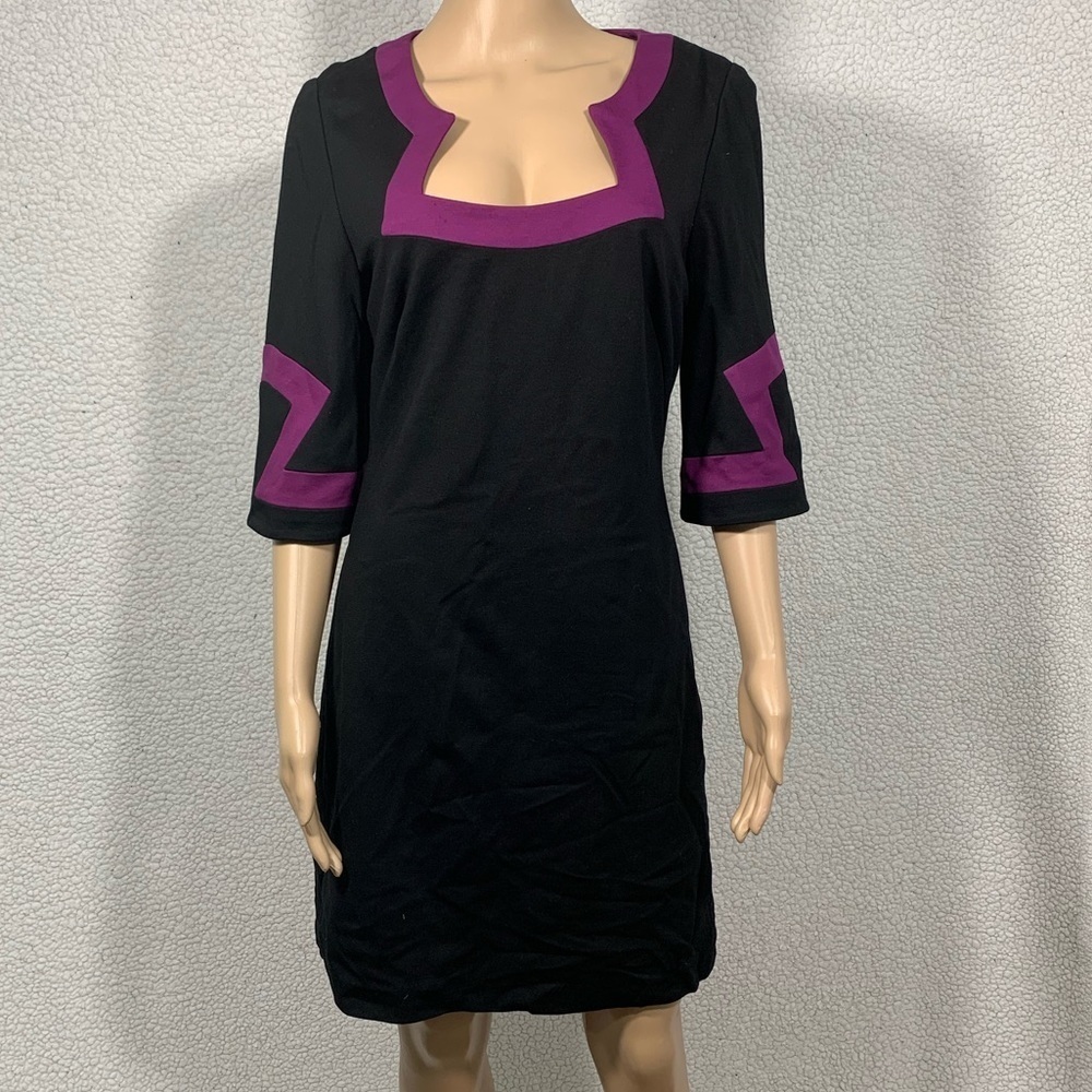 Trina Turk Women's Black & Purple Sheath Dress Size 6